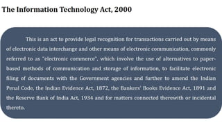 The Information Technology Act, 2000 | #TheInformationTechnologyAct,2000