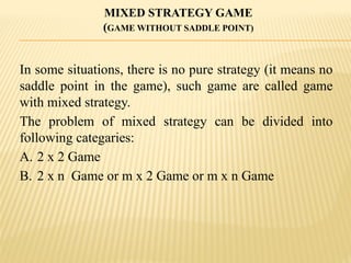 5 Theory of Games 1. Special notes designed for students | PPTX