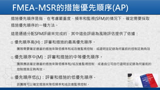 FMEA-MSR的措施優先順序(AP)
 