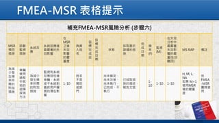FMEA-MSR 表格提示
 