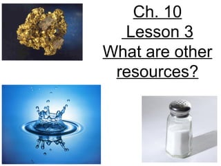 Ch. 10
  Lesson 3
What are other
 resources?
 