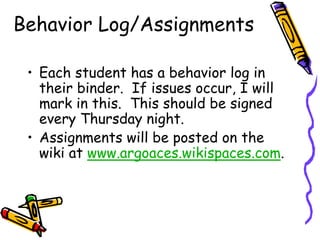 5th grade curriculum night wiki