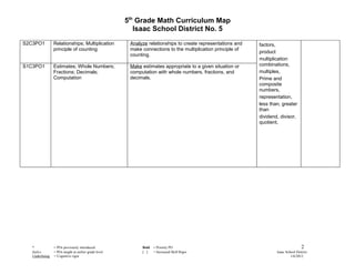 5th Grade Math Curriculum Map 5Th Grade Math Curriculum Map 2011 2012-2