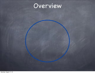 Overview
Saturday, August 17, 13
 