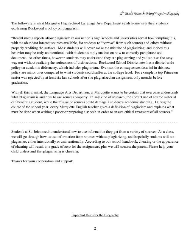 5th Grade Research Report Examples