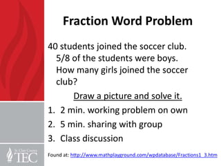 5th grade word problems and fractions pd | PPTX