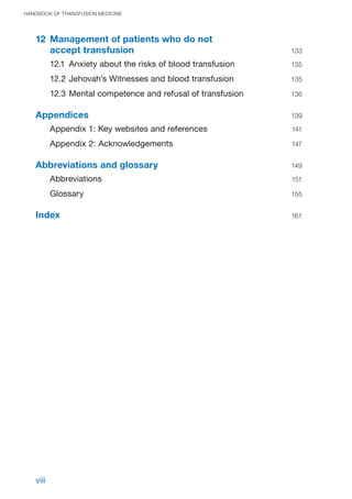 Handbook Appendix UK 5th handbook of transfusion medicine | PDF