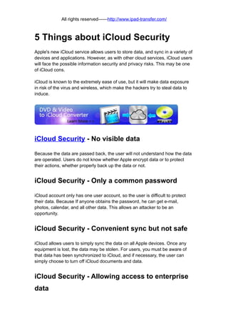 5 things about icloud security