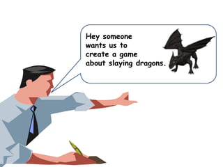 Hey someone
wants us to
create a game
about slaying dragons.

 