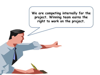 We are competing internally for the
project. Winning team earns the
right to work on the project.

 