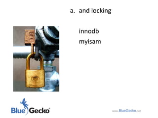 and locking innodb myisam www .BlueGecko . net 