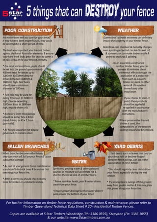 5 Things that Can Destroy Your Fence | PDF