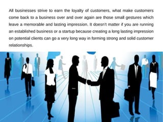 All businesses strive to earn the loyalty of customers, what make customers
come back to a business over and over again ar...