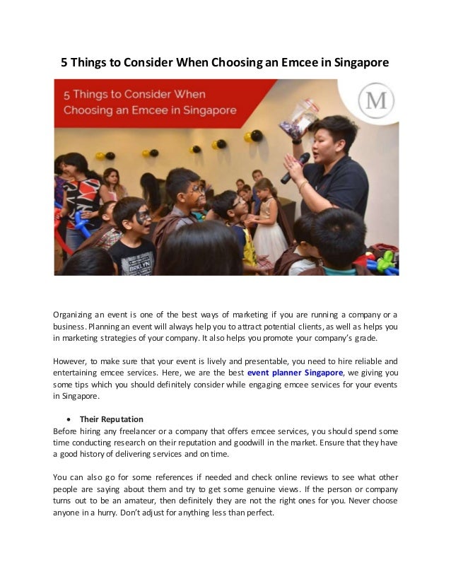 5 Things To Consider When Choosing An Emcee In Singapore