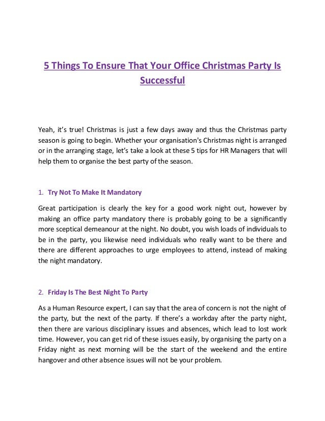 5 things to ensure that your office christmas party is successful