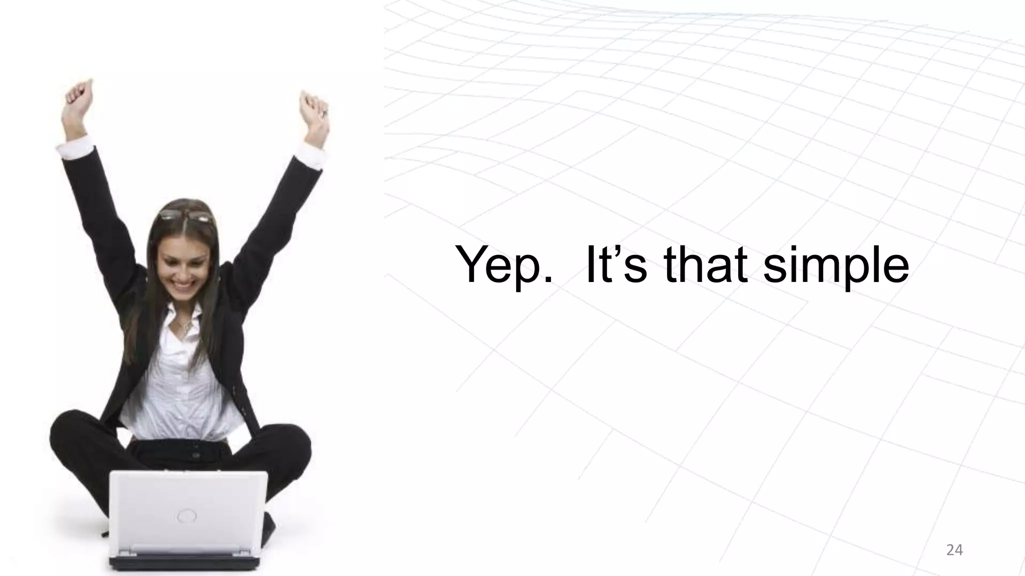 24
Yep. It’s that simple
 