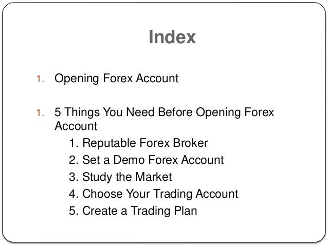Forex account opening offers