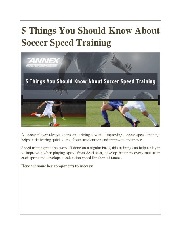 5 Things You Should Know About Soccer Speed Training