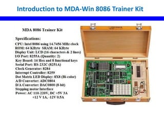 8086 Micro-processor and MDA 8086 Trainer Kit | PPTX