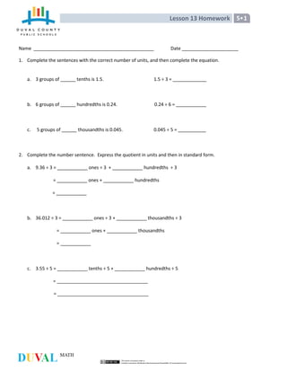 5th mathmodule1 | PDF