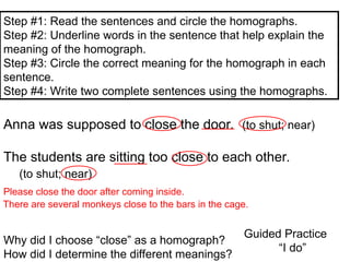 a power point presentation about homographs | PPT