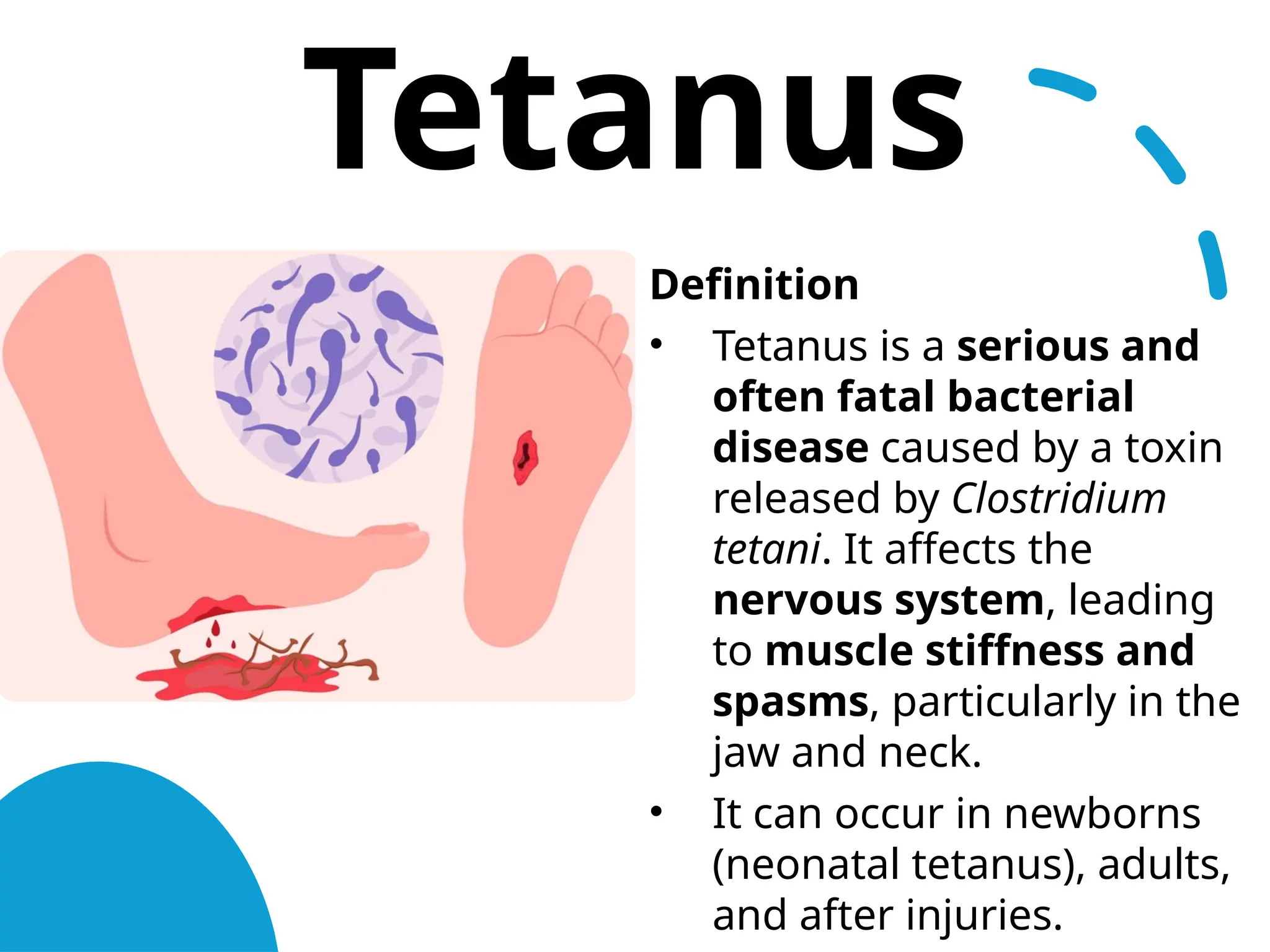 Tetanus Injuries Communicable Diseases and National Health Programs – Unit 9 | B.Sc ...