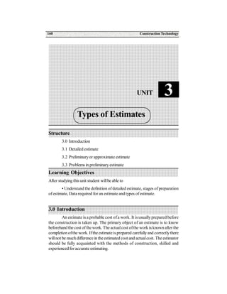 B.arch Estimation and Costing | PDF