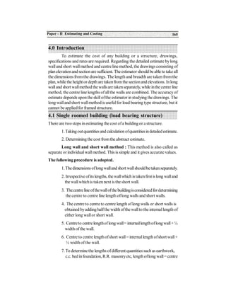 B.arch Estimation and Costing | PDF