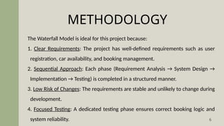 Car Rent Project Methodology 5th sem Minor project a car rental website.pptx