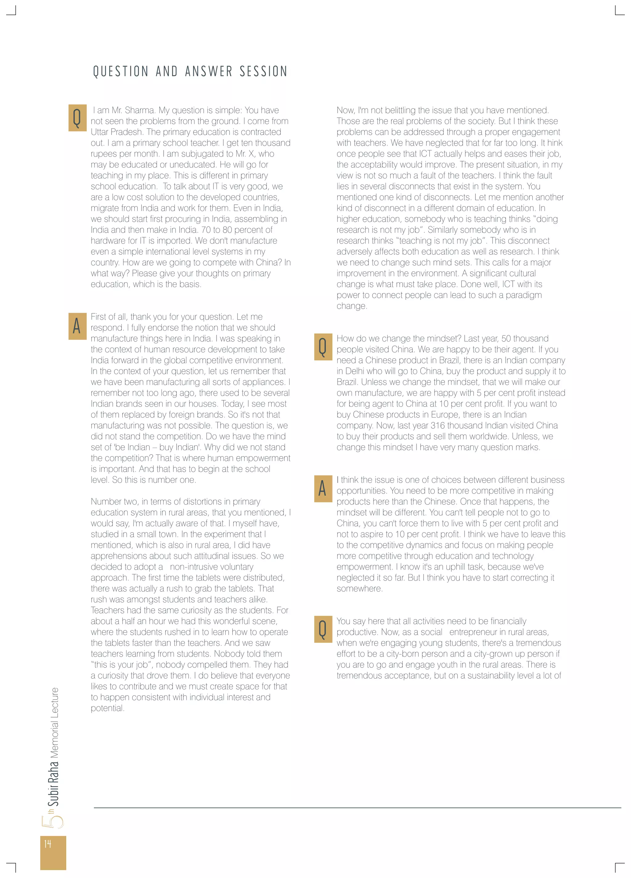 5th Subir Raha Memorial Lecture