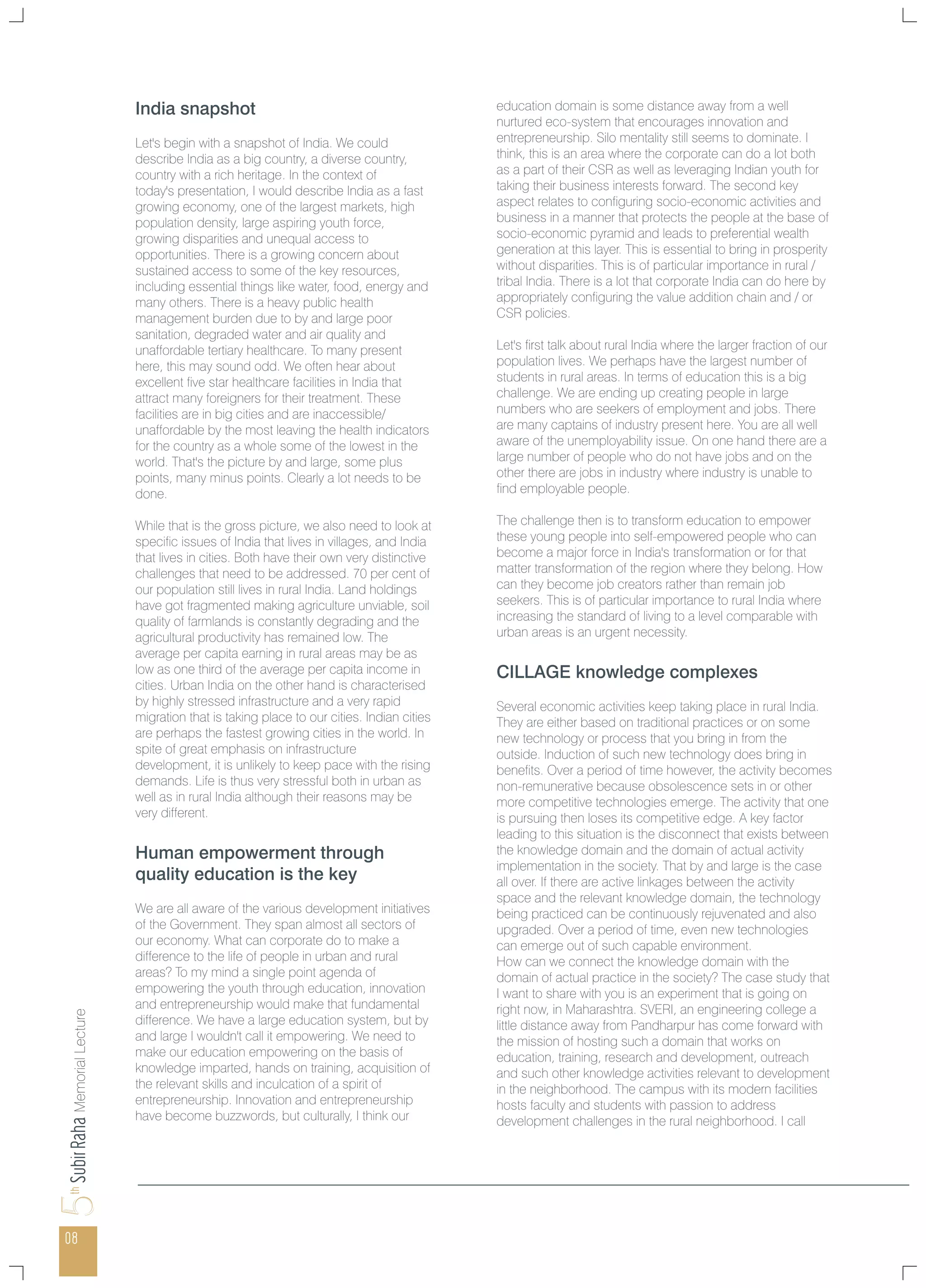 5th Subir Raha Memorial Lecture