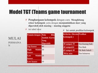 Model Tgt 5 tipe pembelajaran kooperatif | PPTX