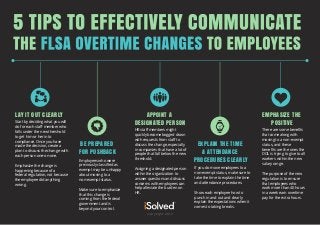 5 Tips to Effectively Communicate The FLSA Overtime Changes to Employees