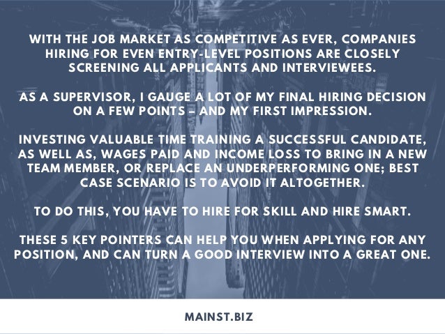 5 tips for a successful job interview