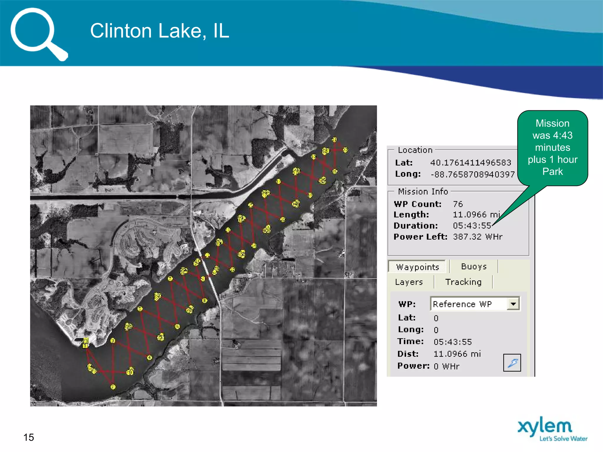 Mission
was 4:43
minutes
plus 1 hour
Park
Clinton Lake, IL
15
 