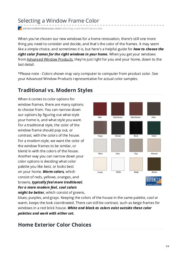 5 Tips for Choosing a Window Frame Color