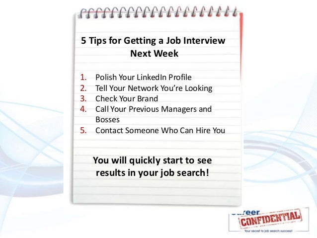 tips on getting a job