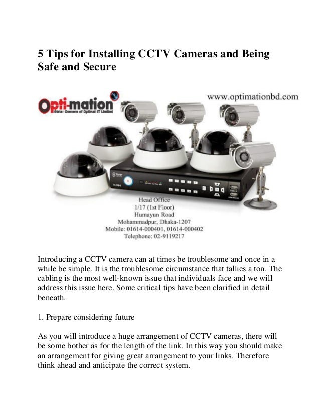 5 tips for installing cctv cameras and being safe and secure