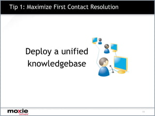 Tip 1: Maximize First Contact Resolution




     Deploy a unified
     knowledgebase




                                           11
 