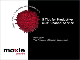 5 Tips for Productive
        Multi-Channel Service



David Lowy,
Vice President of Product Management
 