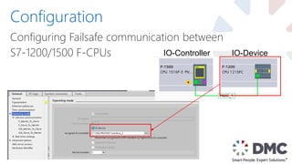Configuring Failsafe communication between
S7-1200/1500 F-CPUs
Configuration
IO-Controller IO-Device
 