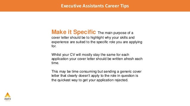 executive assistant career tips 5 tips for writing a winning cover l cover letter purpose