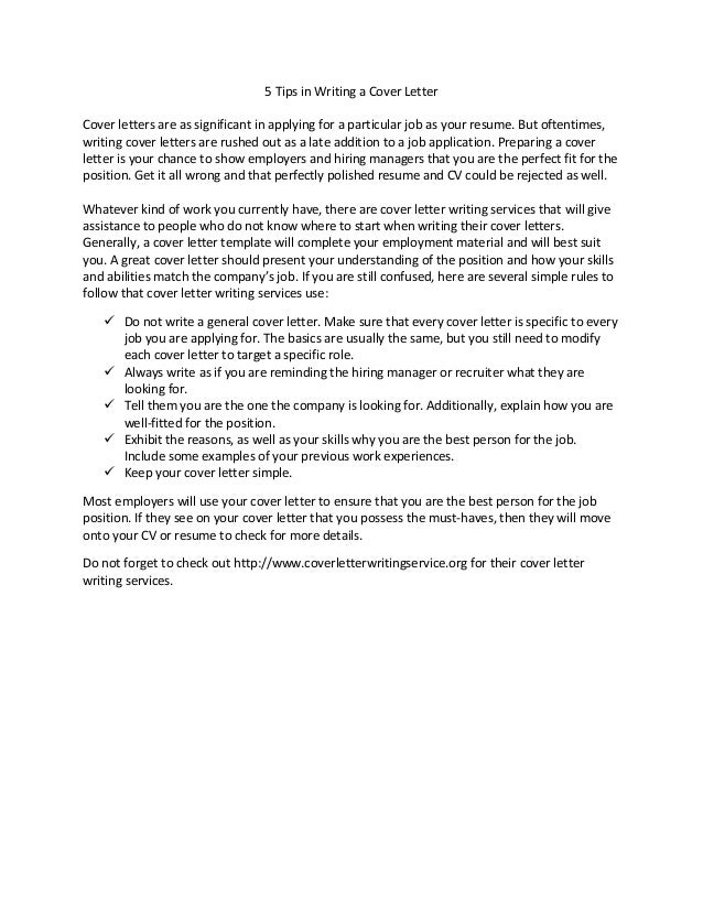 5 Tips In Writing A Cover Letter 5 Tips In Writing A Cover Letter