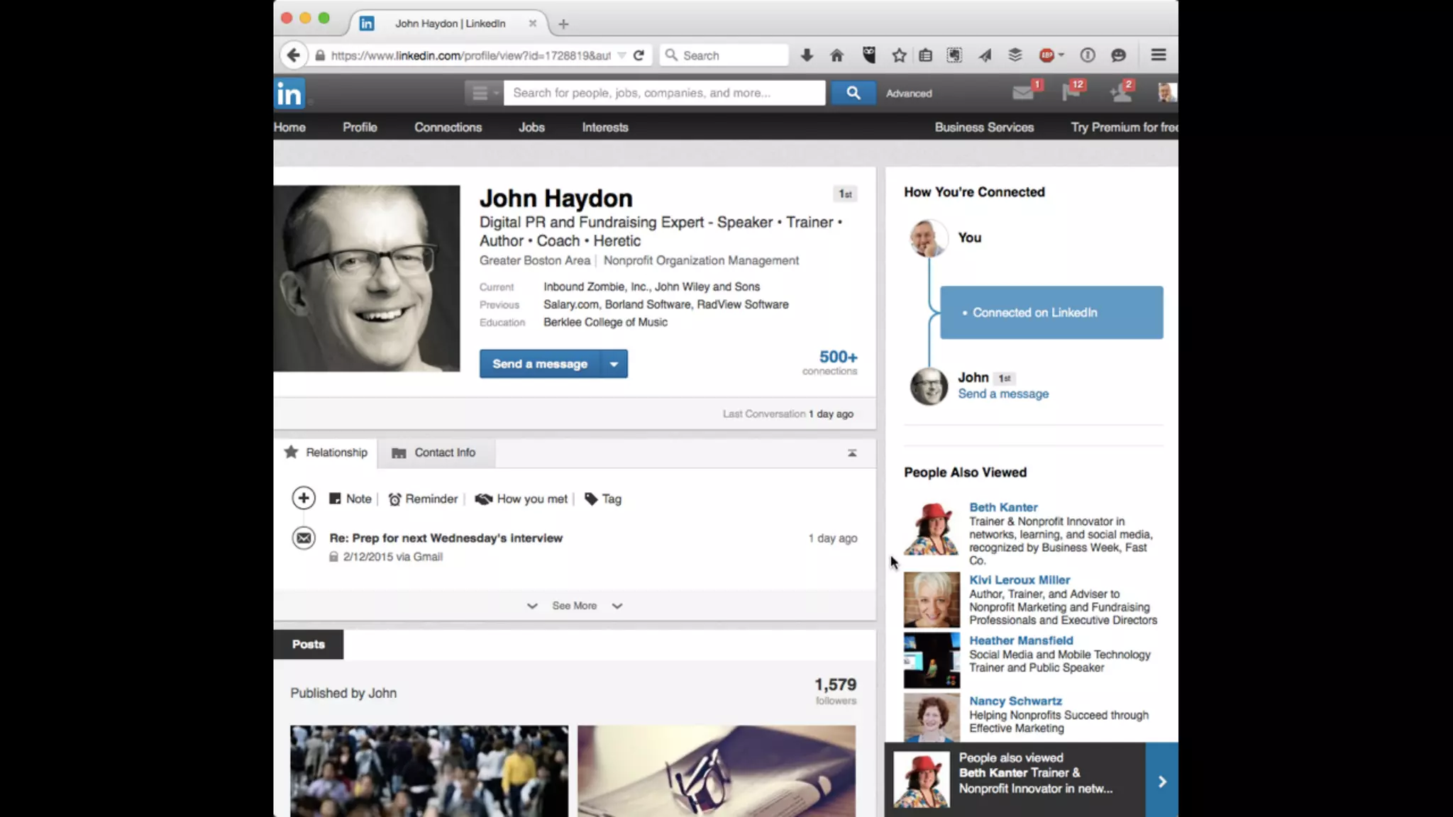 Researching – Other Platforms
Move on to the other platforms
⬥Both Facebook and LinkedIn restrict
information you can see. Again, ask:
–How do they describe their work?
–What are they posting about?
 