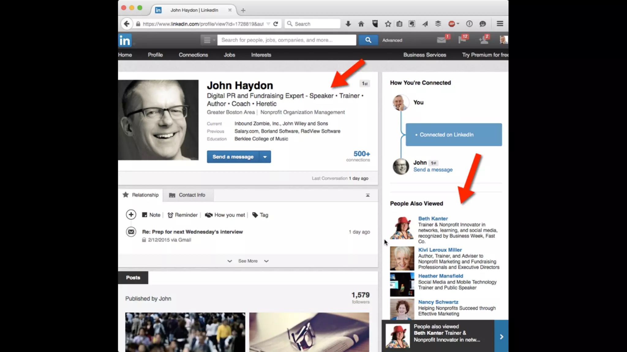 Researching – Other Platforms
Move on to the other platforms
⬥Both Facebook and LinkedIn restrict
information you can see. Again, ask:
–How do they describe their work?
–What are they posting about?
 