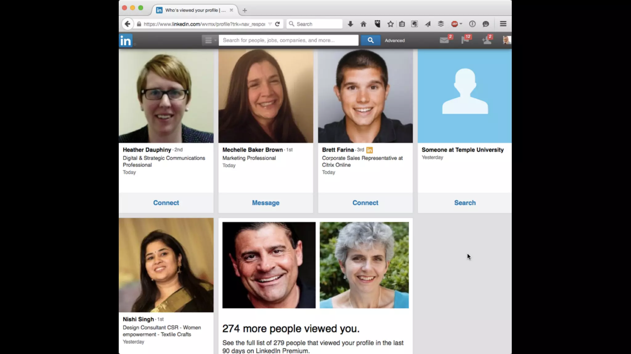 Researching – Other Platforms
Move on to the other platforms
⬥Both Facebook and LinkedIn restrict
information you can see. Again, ask:
–How do they describe their work?
–What are they posting about?
 