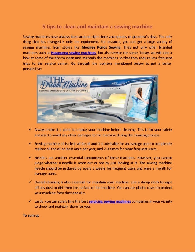 5 tips to clean and maintain a sewing machine