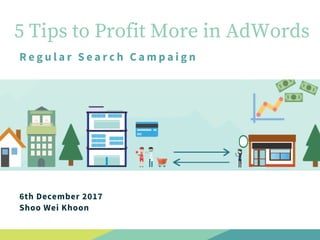 5 Tips to Profit More in AdWords
Regular Search Campaign
6th December 2017
Shoo Wei Khoon
 