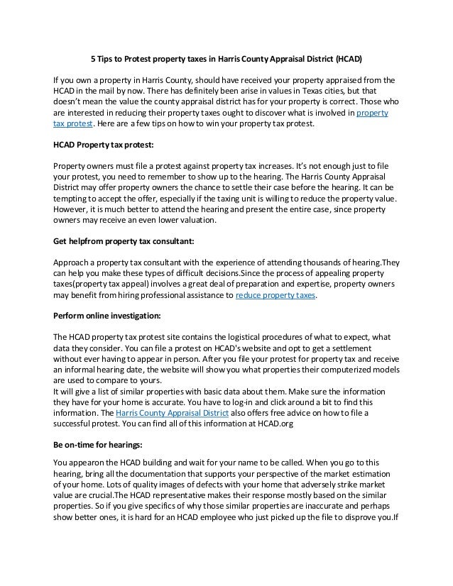 5 tips to protest property tax in Harris county appraisal district