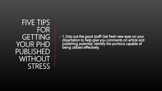 Publishing your phd dissertation